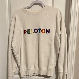 Peloton Off-White Sweatshirt with Multicolor Logo spiritual gangster